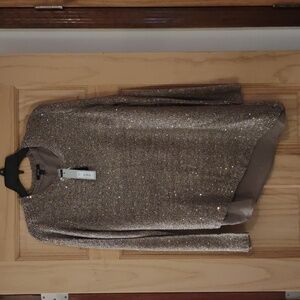 Gold sequin asymmetrical sweater